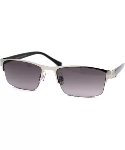 Mens Mod Half Rim 3 Focal Progressive Reading Sunglasses - Silver - CR18X7YZY4N $9.89 Round