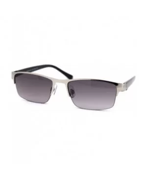 Mens Mod Half Rim 3 Focal Progressive Reading Sunglasses - Silver - CR18X7YZY4N $9.89 Round