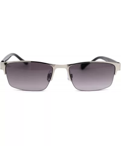 Mens Mod Half Rim 3 Focal Progressive Reading Sunglasses - Silver - CR18X7YZY4N $9.89 Round