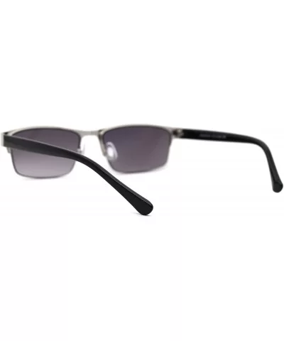 Mens Mod Half Rim 3 Focal Progressive Reading Sunglasses - Silver - CR18X7YZY4N $9.89 Round