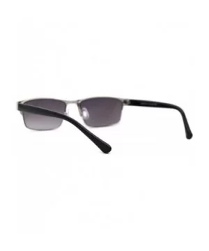 Mens Mod Half Rim 3 Focal Progressive Reading Sunglasses - Silver - CR18X7YZY4N $9.89 Round