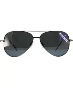 Aviator-3 Riding Driving Flying Sunglasses Gunmetal Frame with Polarized Smoke Lens - CJ18TKW9MKO $18.37 Wrap