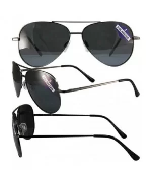 Aviator-3 Riding Driving Flying Sunglasses Gunmetal Frame with Polarized Smoke Lens - CJ18TKW9MKO $18.37 Wrap