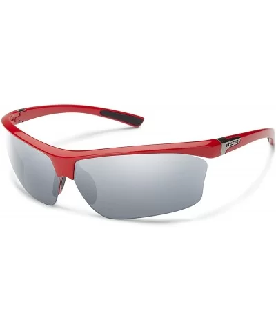 Roadmap Polarized Sunglasses - Red Frame/Silver Mirror Polycarbonate Lens - C412O1R2I4L $36.84 Sport