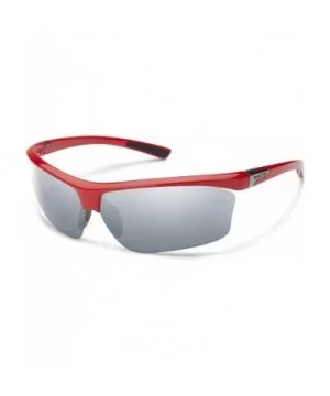 Roadmap Polarized Sunglasses - Red Frame/Silver Mirror Polycarbonate Lens - C412O1R2I4L $36.84 Sport