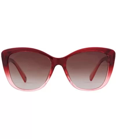 Jackie O Cat Eye Sunglasses Oversized Vintage Polarized Sunglasses for Women - Wine - CZ18YYUXLE6 $8.93 Cat Eye