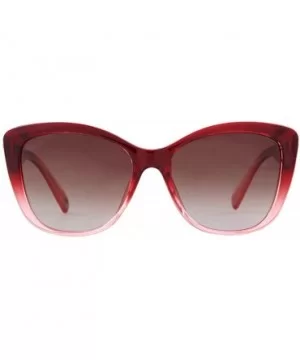 Jackie O Cat Eye Sunglasses Oversized Vintage Polarized Sunglasses for Women - Wine - CZ18YYUXLE6 $8.93 Cat Eye