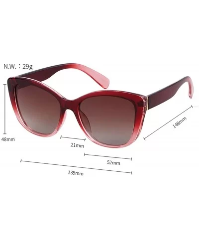 Jackie O Cat Eye Sunglasses Oversized Vintage Polarized Sunglasses for Women - Wine - CZ18YYUXLE6 $8.93 Cat Eye