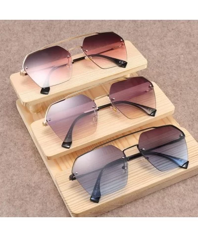 2020 Fashion Semi-RimlStyle Rivets Sunglasses Women Gradient Sun Glasses Oculos De Sol 25034 - C3 - CY197Y6NGT3 $20.28 Round