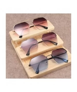 2020 Fashion Semi-RimlStyle Rivets Sunglasses Women Gradient Sun Glasses Oculos De Sol 25034 - C3 - CY197Y6NGT3 $20.28 Round