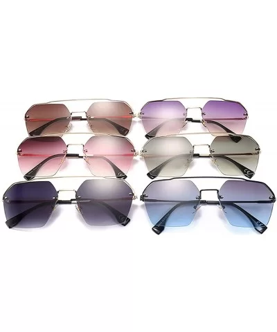 2020 Fashion Semi-RimlStyle Rivets Sunglasses Women Gradient Sun Glasses Oculos De Sol 25034 - C3 - CY197Y6NGT3 $20.28 Round