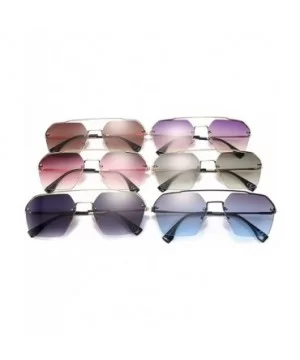 2020 Fashion Semi-RimlStyle Rivets Sunglasses Women Gradient Sun Glasses Oculos De Sol 25034 - C3 - CY197Y6NGT3 $20.28 Round