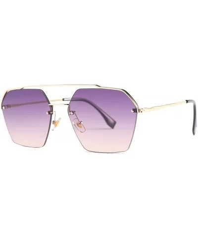 2020 Fashion Semi-RimlStyle Rivets Sunglasses Women Gradient Sun Glasses Oculos De Sol 25034 - C3 - CY197Y6NGT3 $20.28 Round