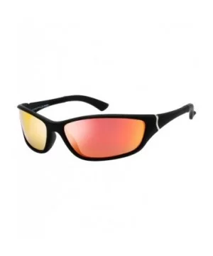 Sports Line Light Weight Reflective Lens Biker Shades - Black-orangeyellow - CK18YXZZM47 $6.51 Sport