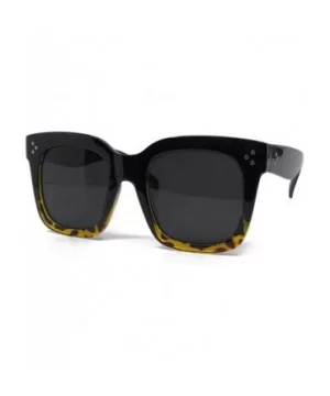 1762 Premium Oversize XXL Women Men Style Fashion Mirror Tint Sunglasses - Solid Black Brown - CU18GEWIWO5 $8.51 Aviator