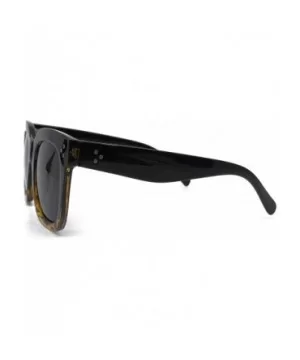 1762 Premium Oversize XXL Women Men Style Fashion Mirror Tint Sunglasses - Solid Black Brown - CU18GEWIWO5 $8.51 Aviator