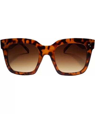 Oversize Retro Style Swag Hip Hop Rapper Fresh Dope Sunglasses Thick Frame - Brown / Tortoise - CL18Z0EWCRN $10.08 Oversized