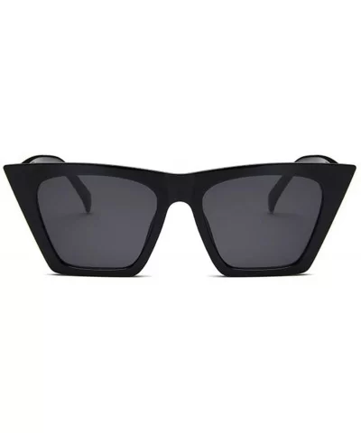 Square Sunglasses Women Designer Luxury Man/Women Cat Eye Sun Glasses Classic Vintage UV400 Outdoor - Black Gray - C918W4EGKT...