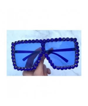 Sunglasses Women Oversized Square Crystal Brand Designer - J - CZ199OHRIN8 $9.22 Square