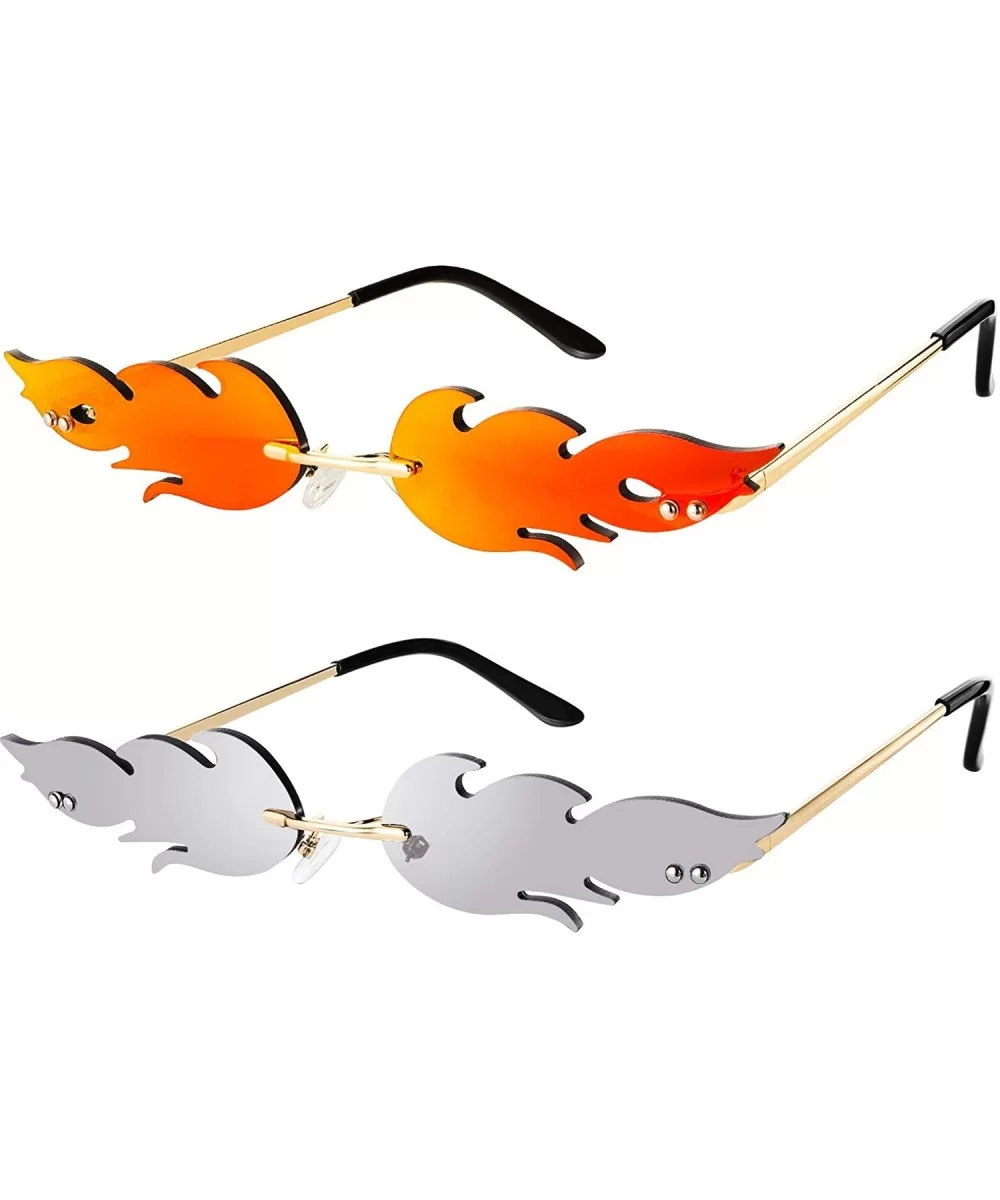 Pieces Sunglasses Rimless Glasses Eyewear - CA193TUYMOX $9.90 Round