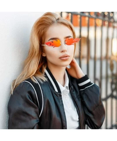 Pieces Sunglasses Rimless Glasses Eyewear - CA193TUYMOX $9.90 Round