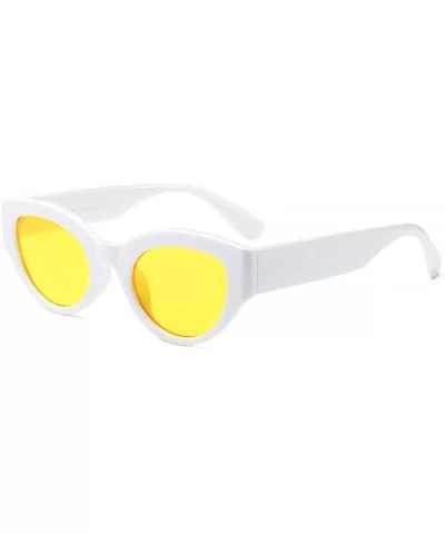 Unisex Retro Eyewear Oval Sunglasses Small Glasses Oval Frame UV400 - C5 - CI189YC0W73 $16.87 Oval