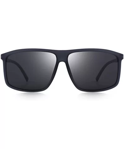 Men's Polarized Sunglasses For Driving Oversized Rectangular Sun glasses O8511 - Gray - CK18H3QUMLH $10.25 Square