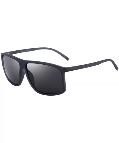 Men's Polarized Sunglasses For Driving Oversized Rectangular Sun glasses O8511 - Gray - CK18H3QUMLH $10.25 Square