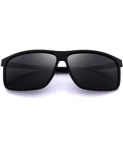 Men's Polarized Sunglasses For Driving Oversized Rectangular Sun glasses O8511 - Gray - CK18H3QUMLH $10.25 Square