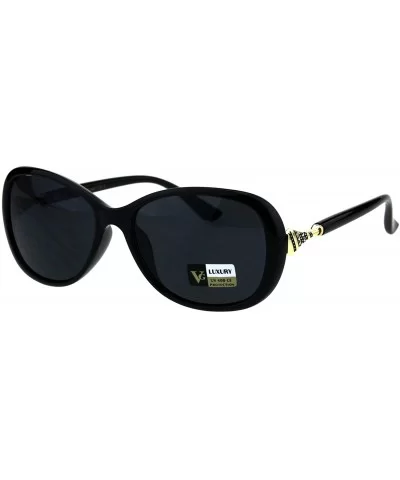 Womens Designer Style Sunglasses Oval Rectangular Fashion Shades - Black (Black) - C118KQMNM4D $7.08 Oval