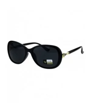 Womens Designer Style Sunglasses Oval Rectangular Fashion Shades - Black (Black) - C118KQMNM4D $7.08 Oval