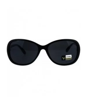 Womens Designer Style Sunglasses Oval Rectangular Fashion Shades - Black (Black) - C118KQMNM4D $7.08 Oval