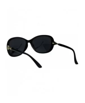 Womens Designer Style Sunglasses Oval Rectangular Fashion Shades - Black (Black) - C118KQMNM4D $7.08 Oval