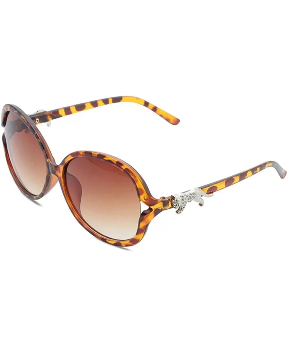 Retro Classic Leopard Sunglasses for Women PC Resin UV 400 Protection Sunglasses - Leopard Print - CZ18T2U0EY7 $14.57 Oval