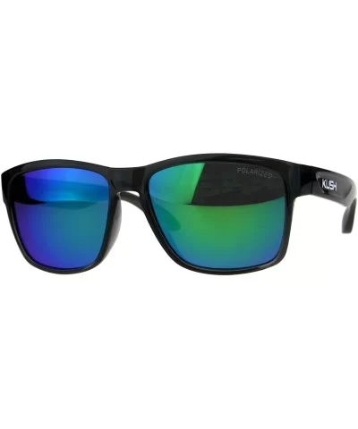 Polarized Premium Kush Color Mirror Rectangular Sport Sunglasses - Teal - C318DI92RKN $11.47 Rectangular