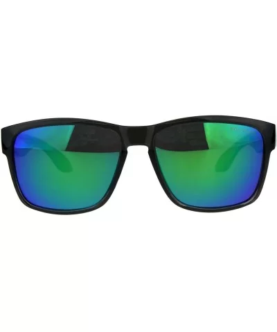 Polarized Premium Kush Color Mirror Rectangular Sport Sunglasses - Teal - C318DI92RKN $11.47 Rectangular