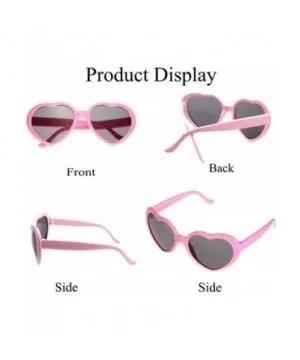 Heart Sunglasses Thin Metal Frame Hippie Lovely Aviator Style Eyewear - 4 Pack Red Pink Purple Yellow - C818TS075EU $8.12 Round