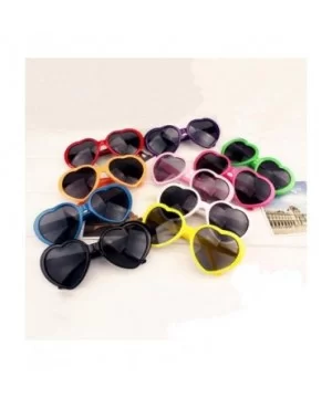 Heart Sunglasses Thin Metal Frame Hippie Lovely Aviator Style Eyewear - 4 Pack Red Pink Purple Yellow - C818TS075EU $8.12 Round