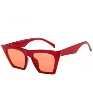 Fashion Women Oversized Vintage Retro Cat Eye Sun Glasses Ladies Sunglasses - Red - CZ18QQ26MYK $4.11 Rimless