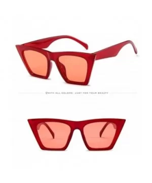 Fashion Women Oversized Vintage Retro Cat Eye Sun Glasses Ladies Sunglasses - Red - CZ18QQ26MYK $4.11 Rimless