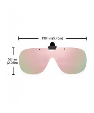 Polarized Clip on Sunglasses Frameless Flip Up One Piece Shield Lens for Prescription Glasses - Mirror Pink - CB18XWHHNZM $6....