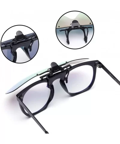 Polarized Clip on Sunglasses Frameless Flip Up One Piece Shield Lens for Prescription Glasses - Mirror Pink - CB18XWHHNZM $6....