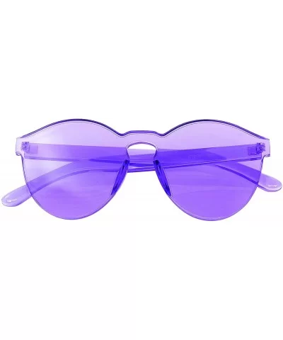 Fashion Womens Mens Clear Novelty Sunglasses UV400 Outdoor Frameless Eyewear - Purple - CC18KK2SWZY $5.96 Round