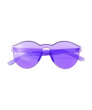 Fashion Womens Mens Clear Novelty Sunglasses UV400 Outdoor Frameless Eyewear - Purple - CC18KK2SWZY $5.96 Round