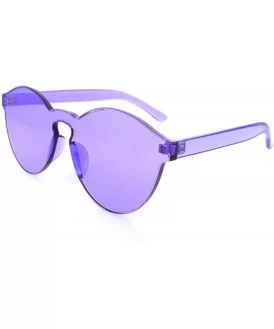 Fashion Womens Mens Clear Novelty Sunglasses UV400 Outdoor Frameless Eyewear - Purple - CC18KK2SWZY $5.96 Round