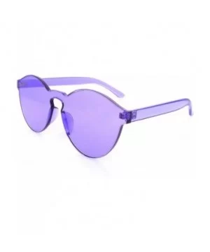 Fashion Womens Mens Clear Novelty Sunglasses UV400 Outdoor Frameless Eyewear - Purple - CC18KK2SWZY $5.96 Round