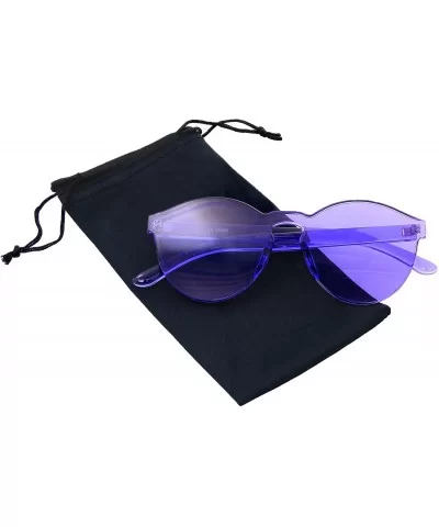 Fashion Womens Mens Clear Novelty Sunglasses UV400 Outdoor Frameless Eyewear - Purple - CC18KK2SWZY $5.96 Round