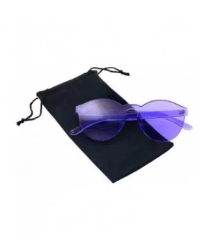 Fashion Womens Mens Clear Novelty Sunglasses UV400 Outdoor Frameless Eyewear - Purple - CC18KK2SWZY $5.96 Round