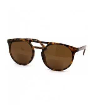 Flat Top Hipster Horn Rim Round Keyhole Bi-focal Reading Sunglasses - Tortoise Brown - CT18X06MZHN $8.80 Round