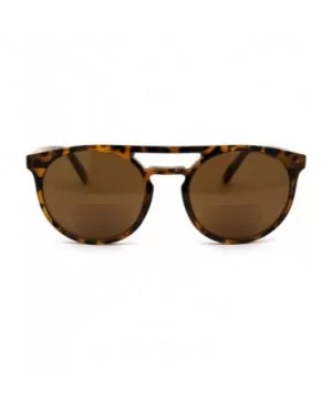 Flat Top Hipster Horn Rim Round Keyhole Bi-focal Reading Sunglasses - Tortoise Brown - CT18X06MZHN $8.80 Round